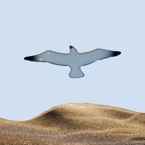 H. Bartlett Seagull Enameled Copper Pin/Brooch 1973